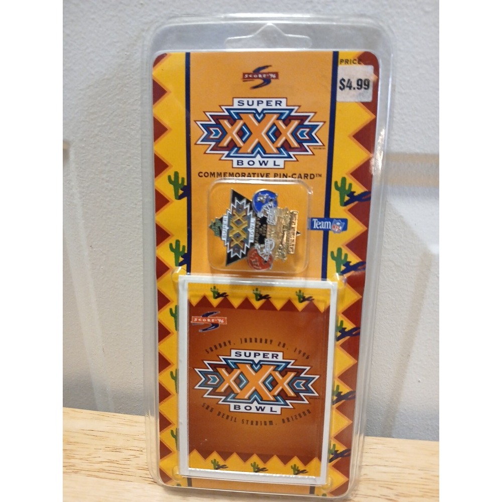 Super Bowl XXX 30  Commemorative Pin-Card Cowboys Steelers 1996 Arizona Sports